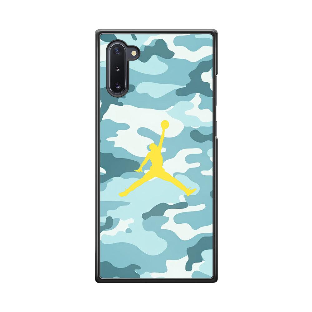 Air Jordan Ocean Camo Samsung Galaxy Note 10 Case-Rubber Black (2D Case)-Oxvistore