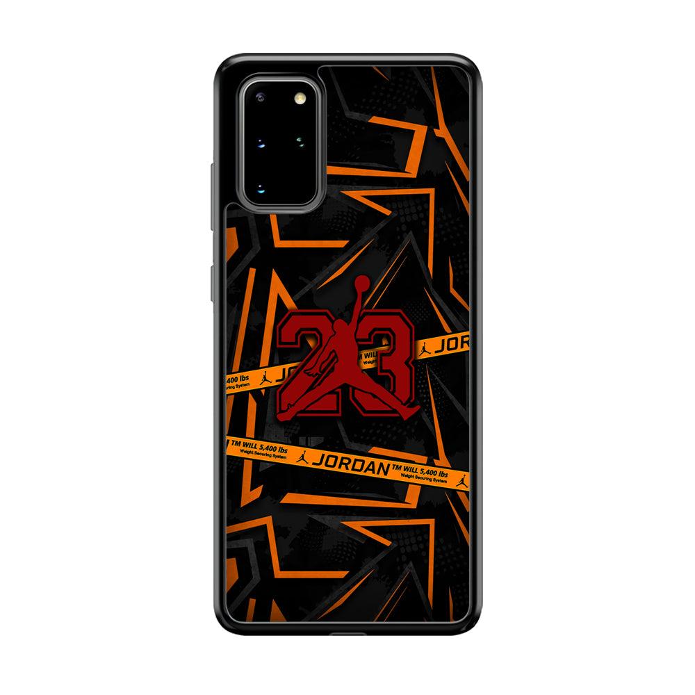 Air Jordan Orange Shapes Samsung Galaxy S20 Plus Case-Rubber Black (2D Case)-Oxvistore