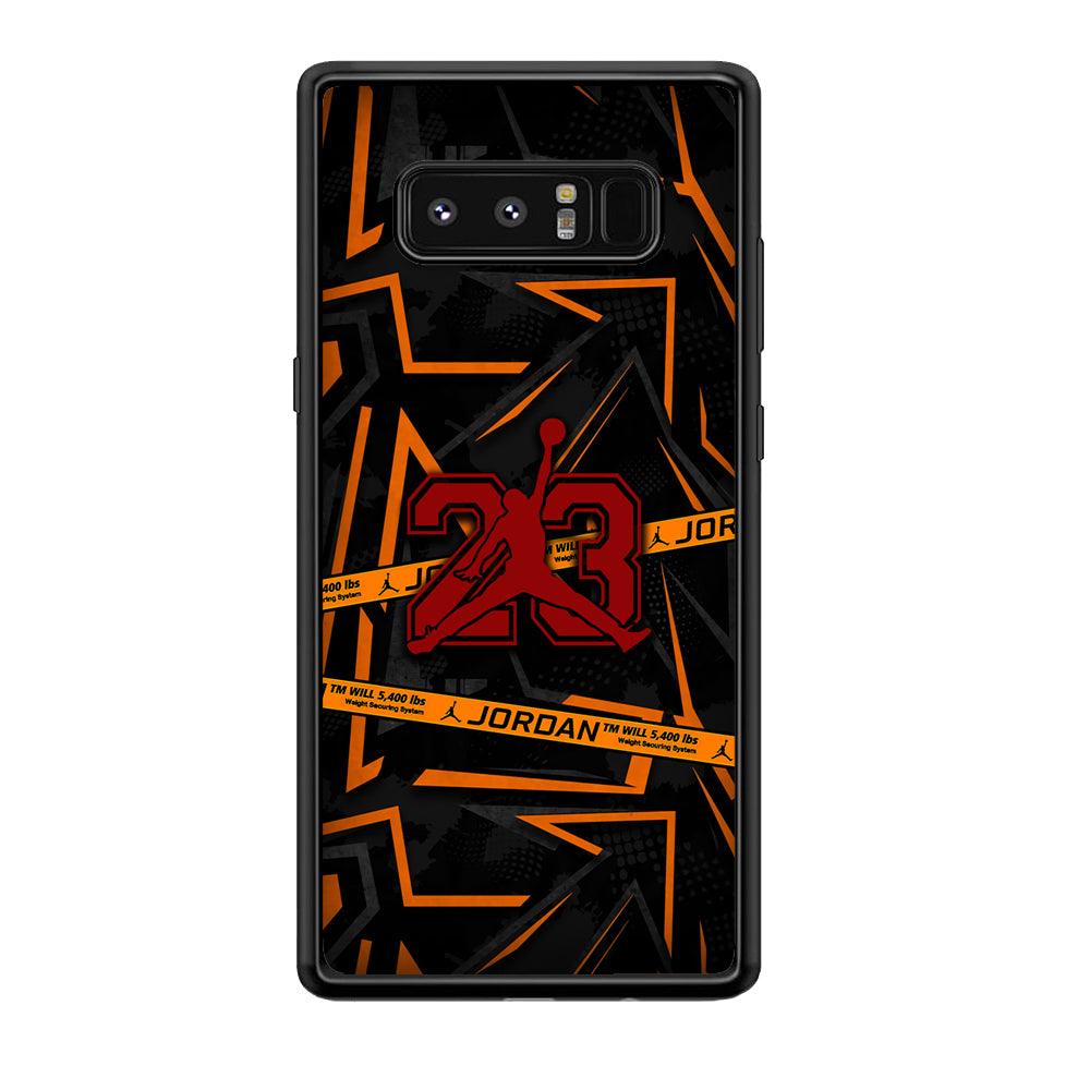 Air Jordan Orange Shapes Samsung Galaxy Note 8 Case-Rubber Black (2D Case)-Oxvistore