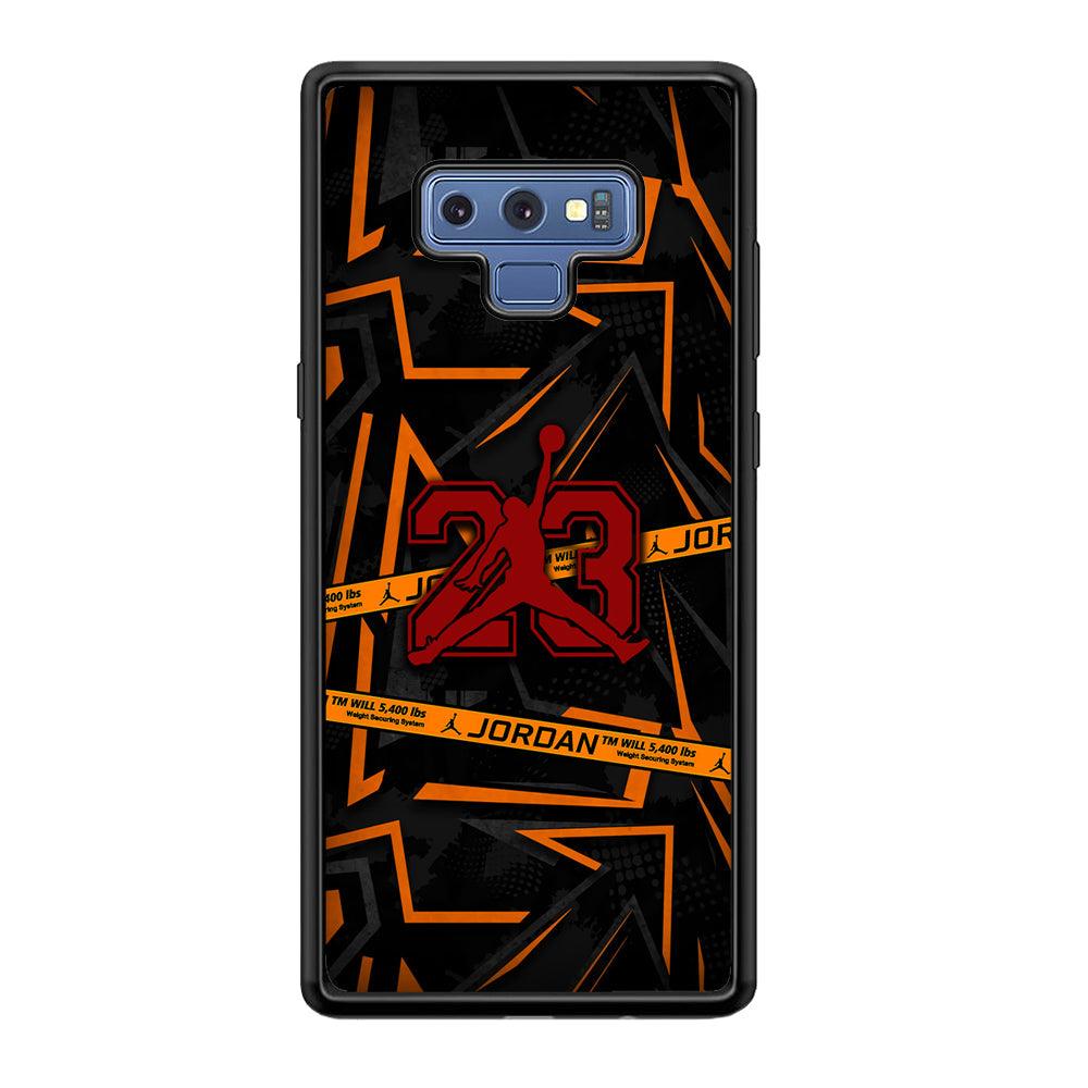 Air Jordan Orange Shapes Samsung Galaxy Note 9 Case-Rubber Black (2D Case)-Oxvistore