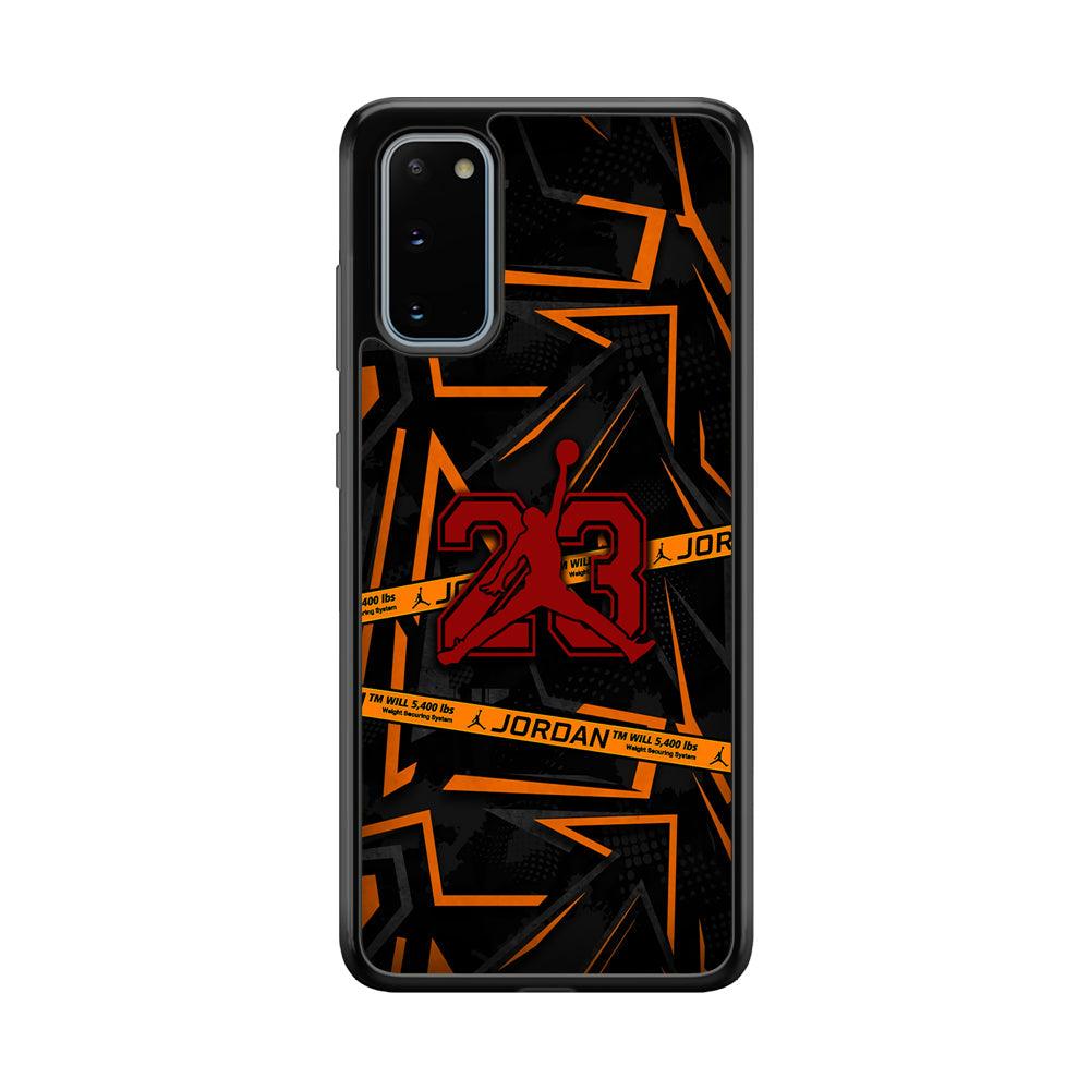 Air Jordan Orange Shapes Samsung Galaxy S20 Case-Rubber Black (2D Case)-Oxvistore