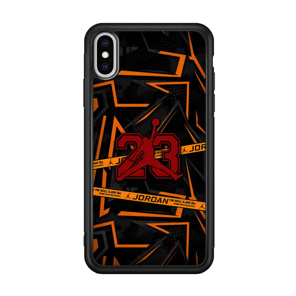 Air Jordan Orange Shapes iPhone Xs Max Case-Rubber Black (2D Case)-Oxvistore