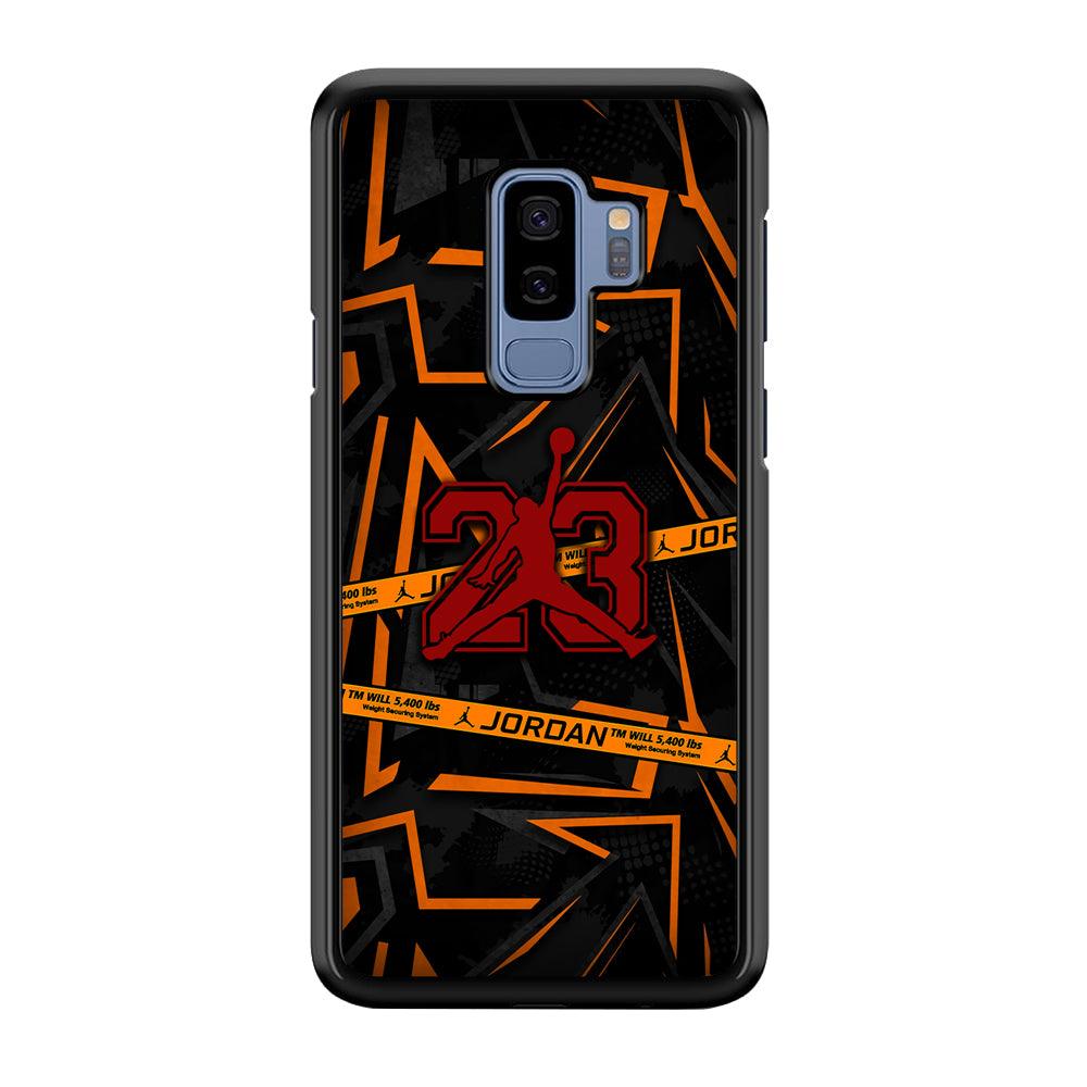 Air Jordan Orange Shapes Samsung Galaxy S9 Plus Case-Rubber Black (2D Case)-Oxvistore