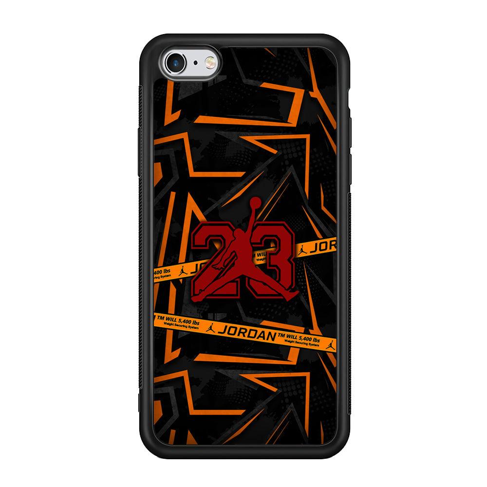 Air Jordan Orange Shapes iPhone 6 Plus | 6s Plus Case-Rubber Black (2D Case)-Oxvistore