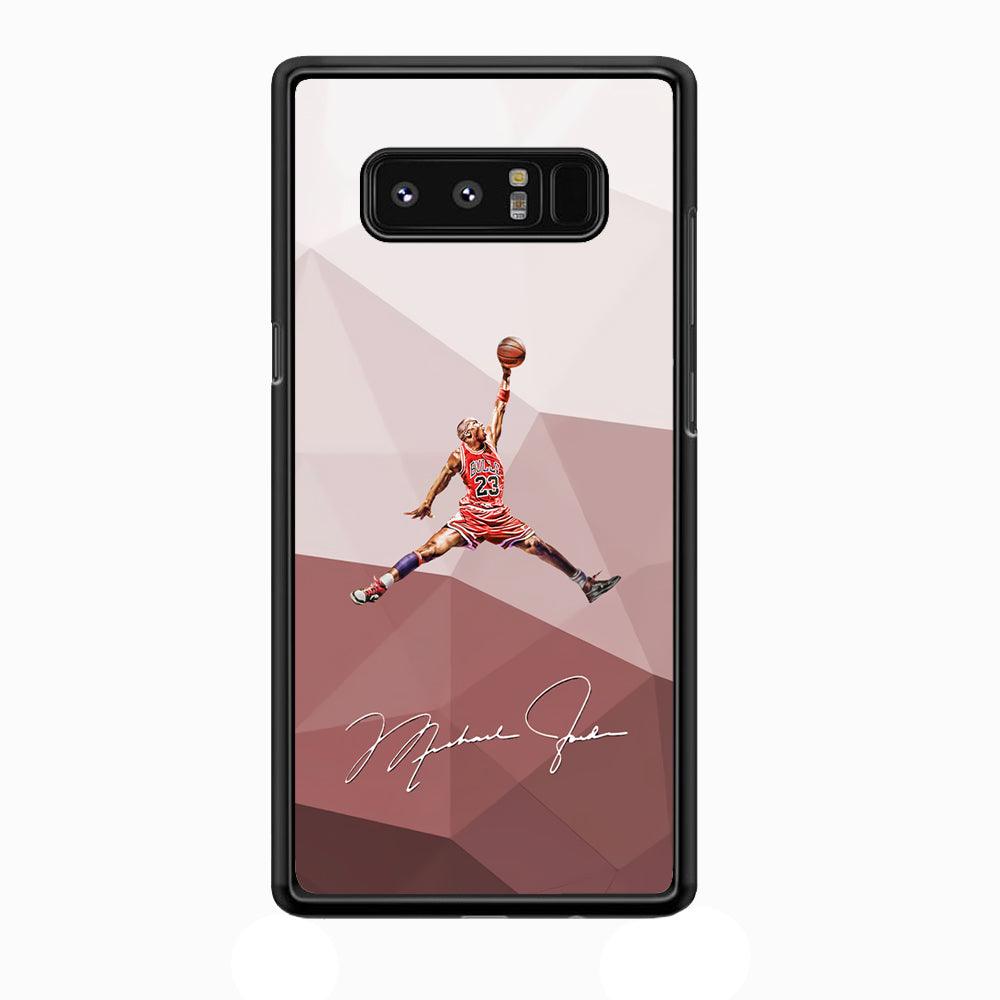 Air Jordan Real Fighter Samsung Galaxy Note 8 Case-Rubber Black (2D Case)-Oxvistore
