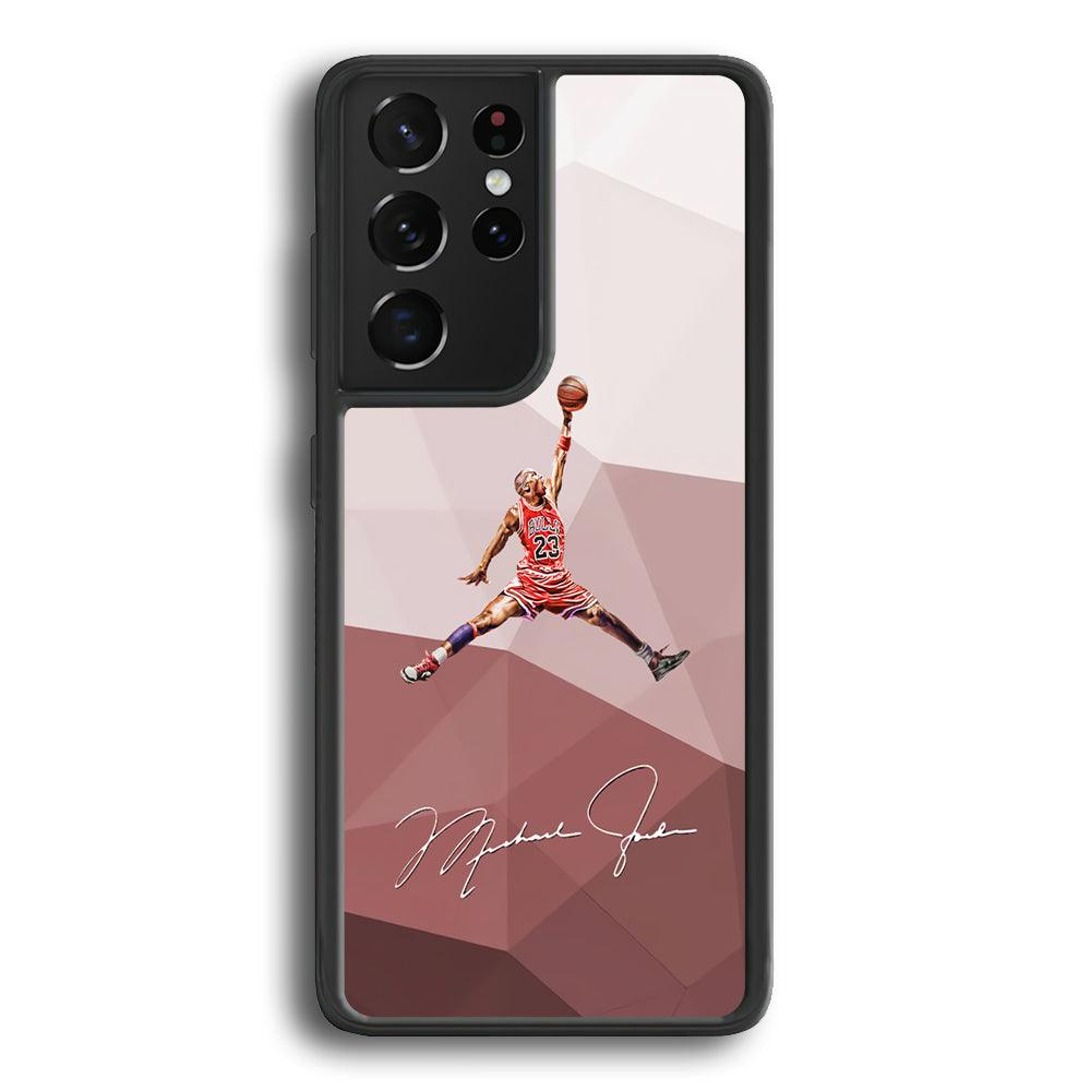 Air Jordan Real Fighter Samsung Galaxy S23 Ultra Case-Rubber Black (2D Case)-Oxvistore