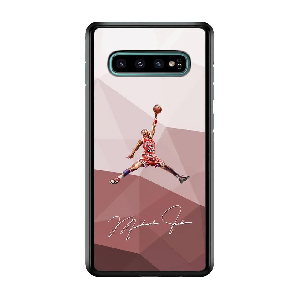 Air Jordan Real Fighter Samsung Galaxy S10 Plus Case-Rubber Black (2D Case)-Oxvistore