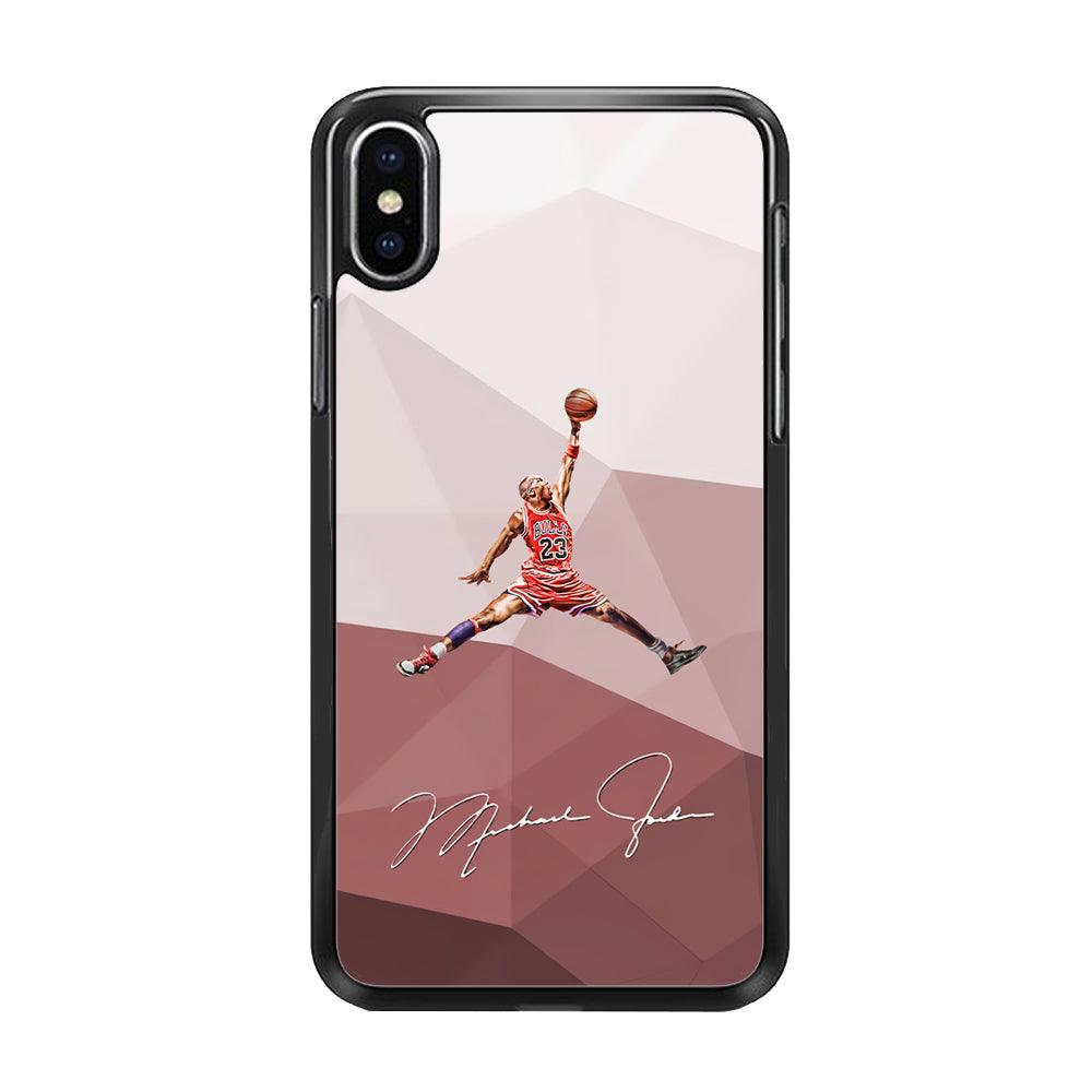 Air Jordan Real Fighter iPhone XS MAX Case-Rubber Black (2D Case)-Oxvistore