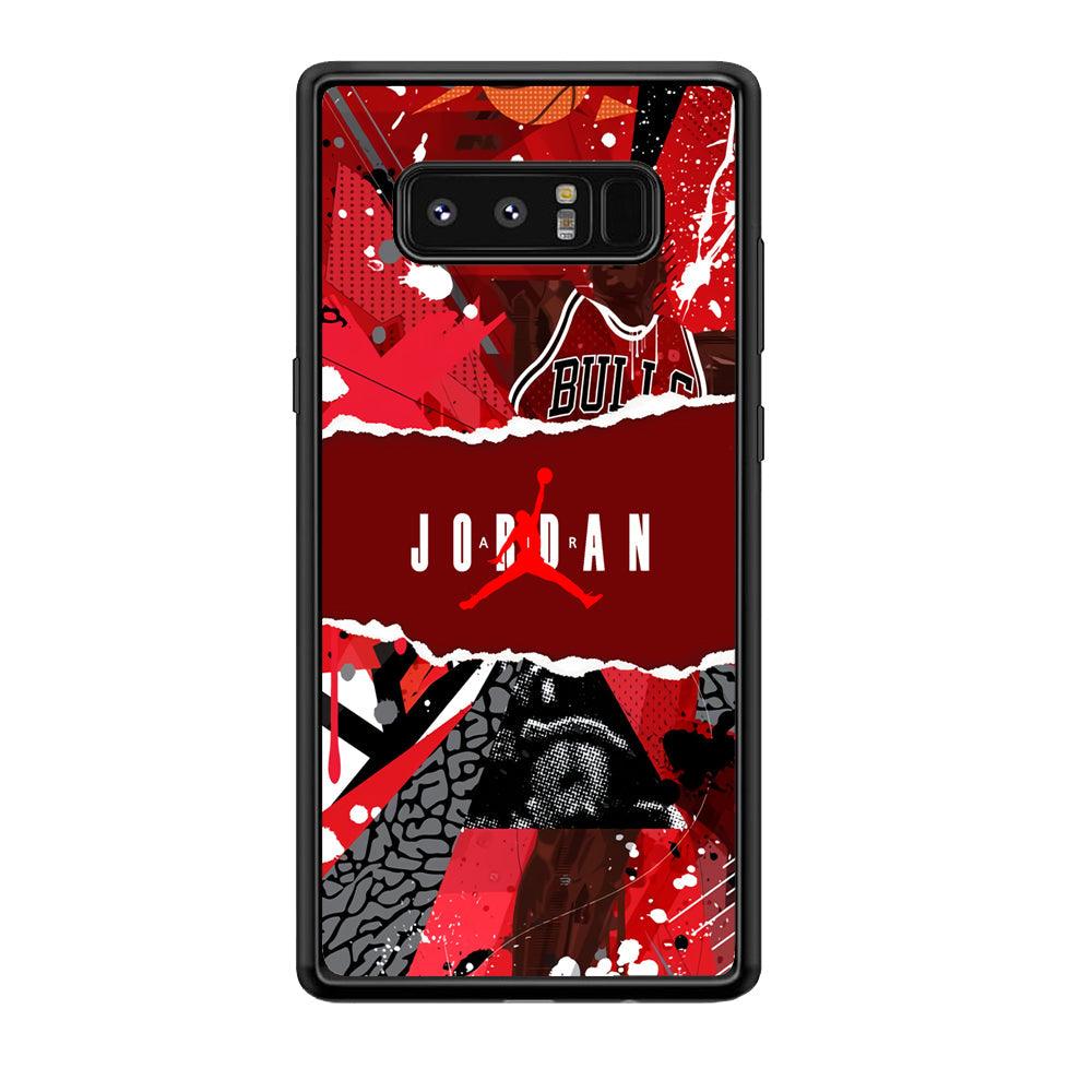 Air Jordan Real Soul Samsung Galaxy Note 8 Case-Rubber Black (2D Case)-Oxvistore