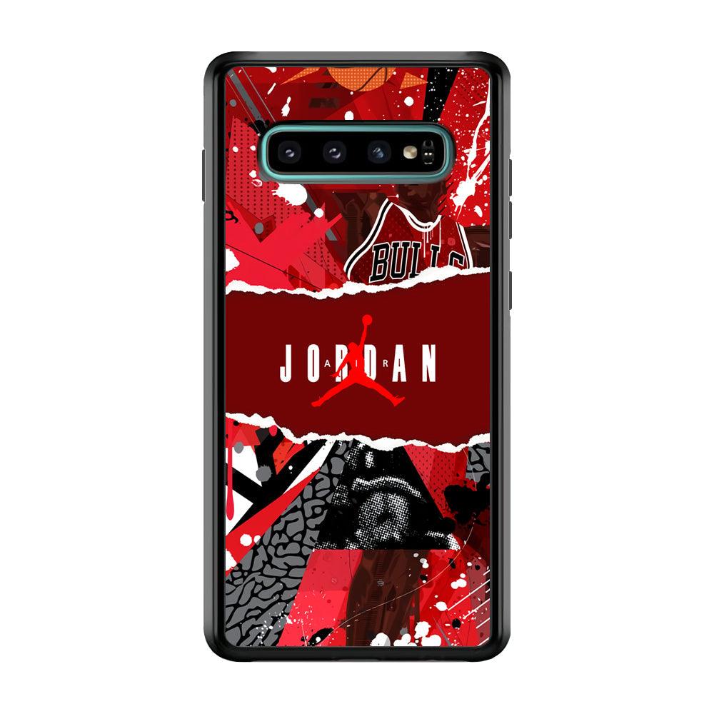 Air Jordan Real Soul Samsung Galaxy S10 Case-Rubber Black (2D Case)-Oxvistore