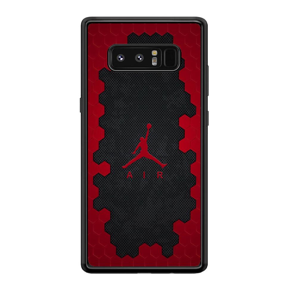 Air Jordan Red Honeycomb Samsung Galaxy Note 8 Case-Rubber Black (2D Case)-Oxvistore