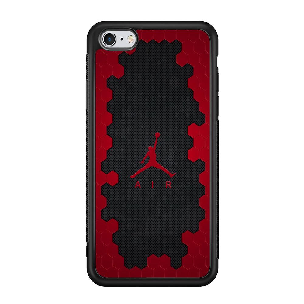 Air Jordan Red Honeycomb iPhone 6 Plus | 6s Plus Case-Rubber Black (2D Case)-Oxvistore