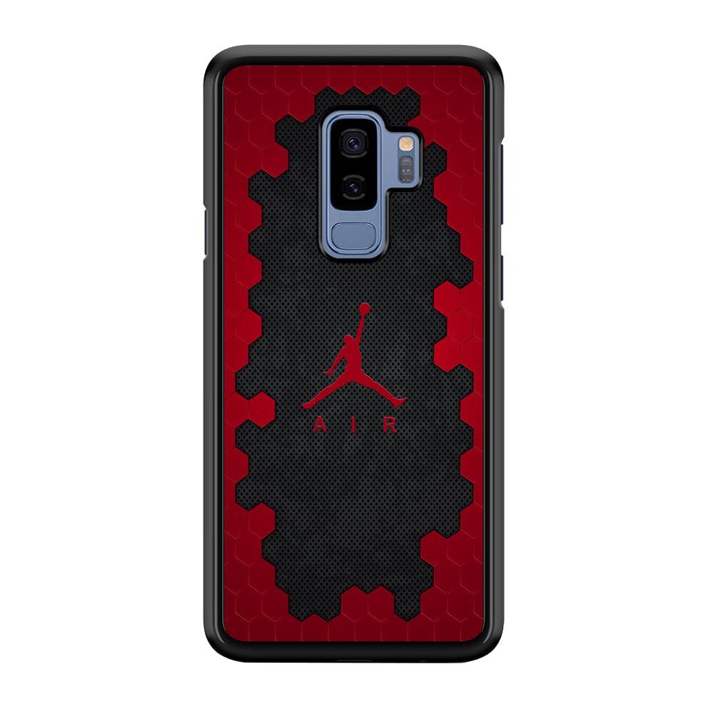 Air Jordan Red Honeycomb Samsung Galaxy S9 Plus Case-Rubber Black (2D Case)-Oxvistore