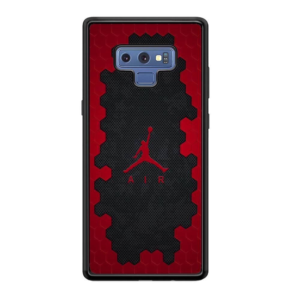 Air Jordan Red Honeycomb Samsung Galaxy Note 9 Case-Rubber Black (2D Case)-Oxvistore