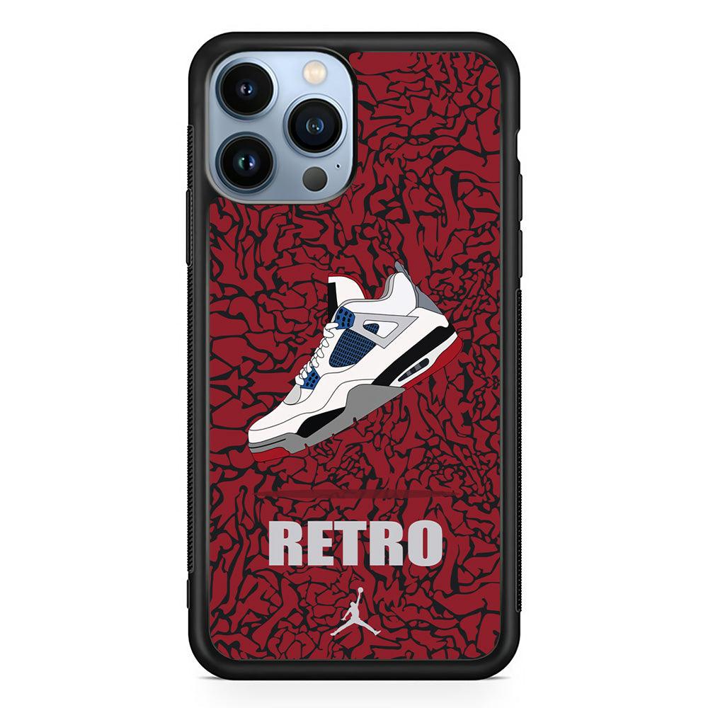 Air Jordan Retro Creation iPhone 14 Pro Max Case-Rubber Black (2D Case)-Oxvistore