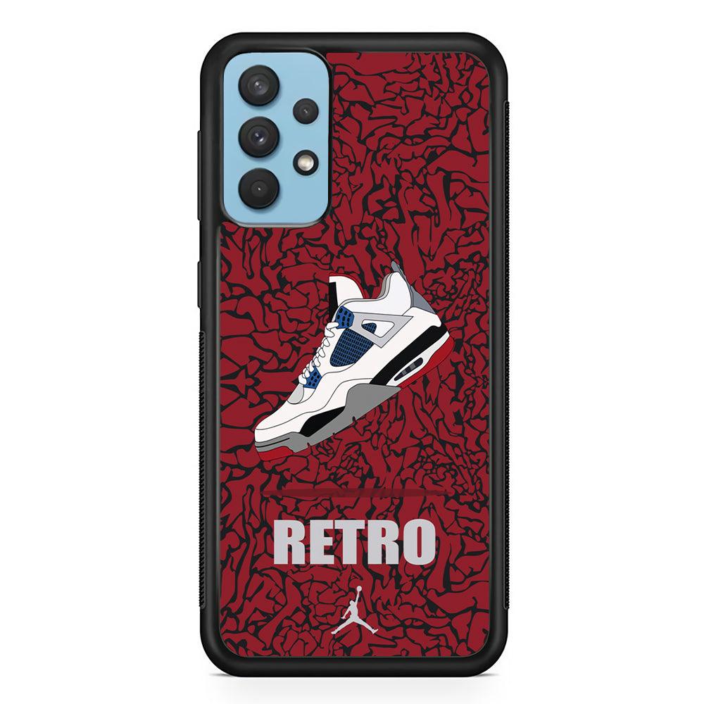 Air Jordan Retro Creation Samsung Galaxy A32 Case-Rubber Black (2D Case)-Oxvistore