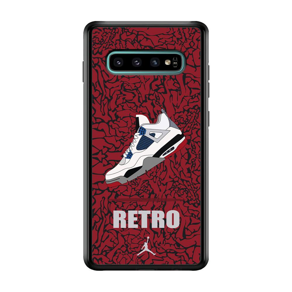 Air Jordan Retro Creation Samsung Galaxy S10 Case-Rubber Black (2D Case)-Oxvistore