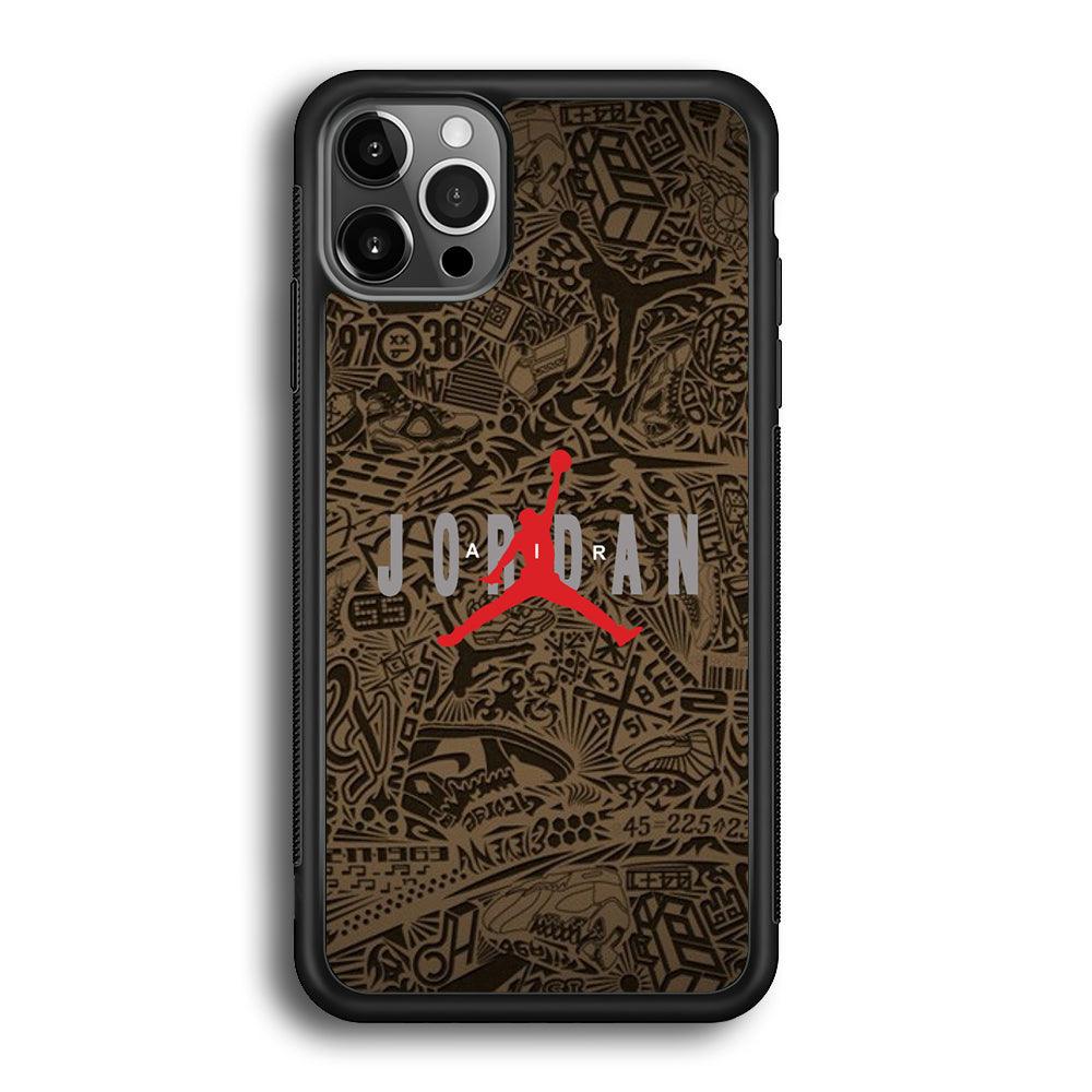 Air Jordan Summary of Accession iPhone 12 Pro Case-Rubber Black (2D Case)-Oxvistore