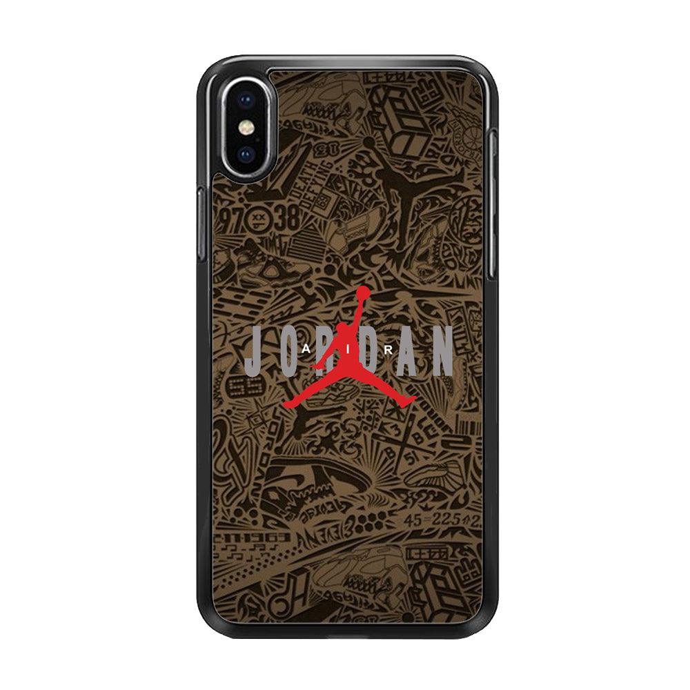 Air Jordan Summary of Accession iPhone XS Case-Rubber Black (2D Case)-Oxvistore