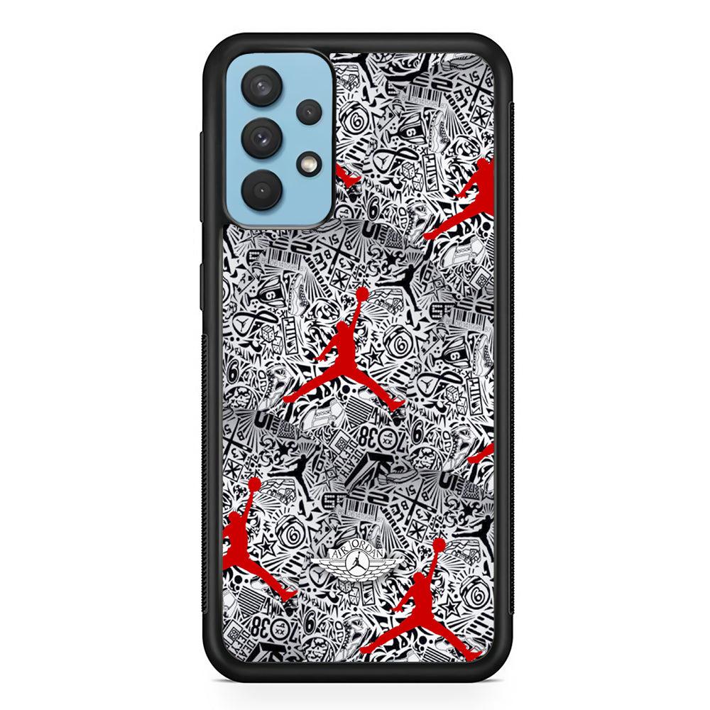 Air Jordan The Domination Samsung Galaxy A32 Case-Rubber Black (2D Case)-Oxvistore