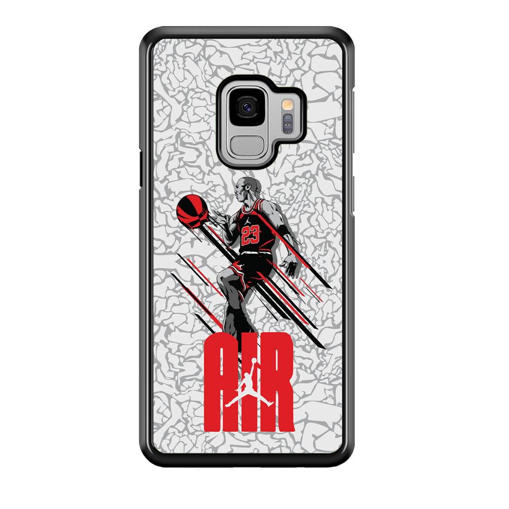 Air Jordan The Jumpingman Samsung Galaxy S9 Case-Rubber Black (2D Case)-Oxvistore