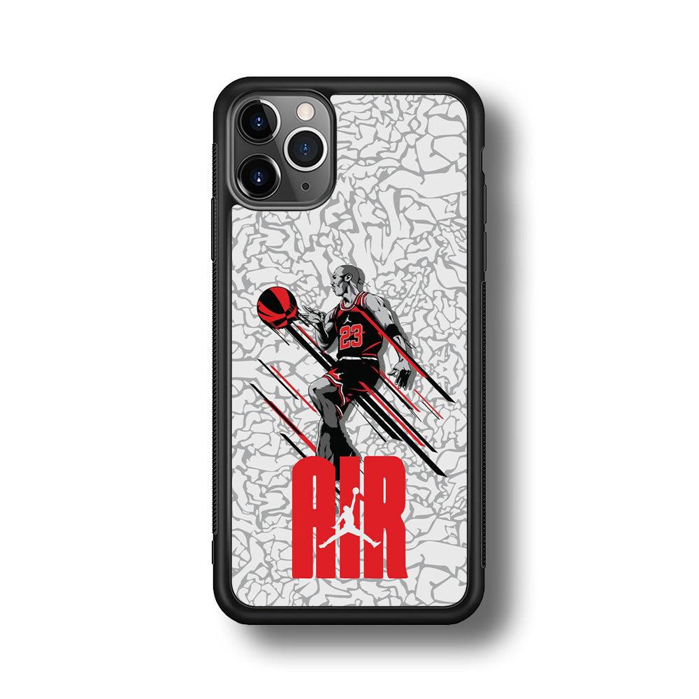 Air Jordan The Jumpingman iPhone 11 Pro Case-Rubber Black (2D Case)-Oxvistore