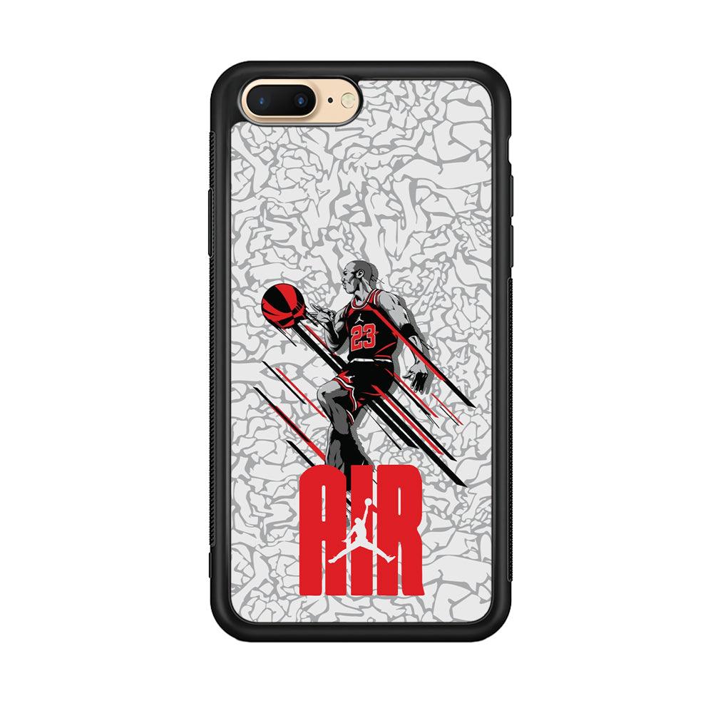 Air Jordan The Jumpingman iPhone 7 plus Case-Rubber Black (2D Case)-Oxvistore