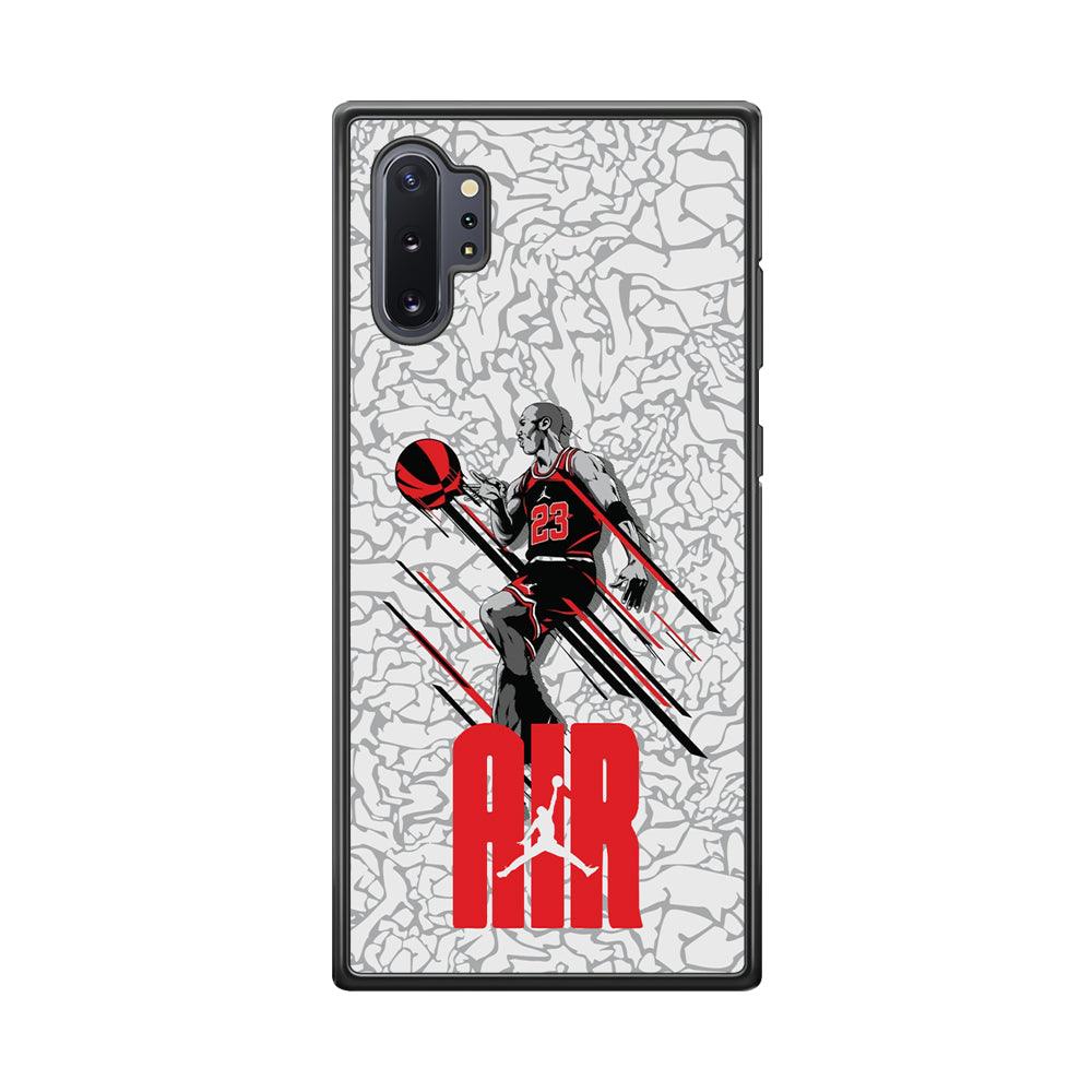 Air Jordan The Jumpingman Samsung Galaxy Note 10 Plus Case-Rubber Black (2D Case)-Oxvistore