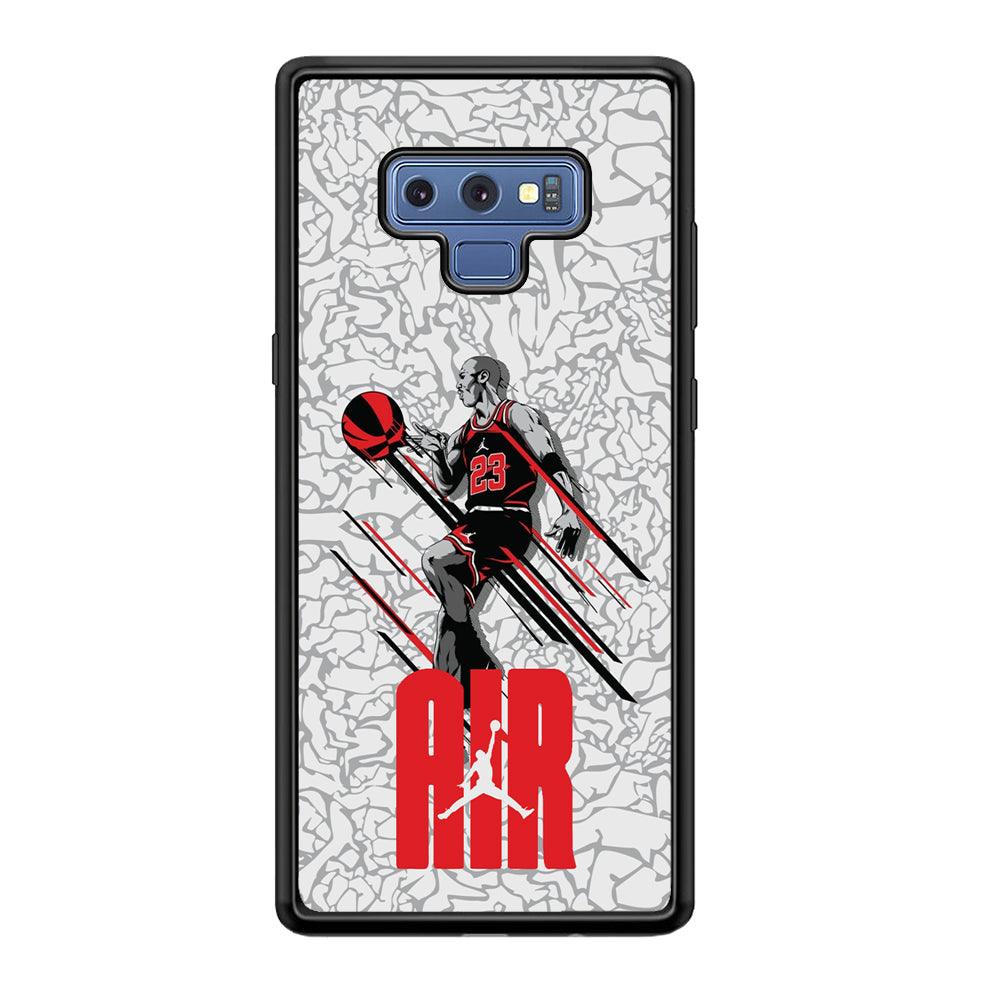 Air Jordan The Jumpingman Samsung Galaxy Note 9 Case-Rubber Black (2D Case)-Oxvistore