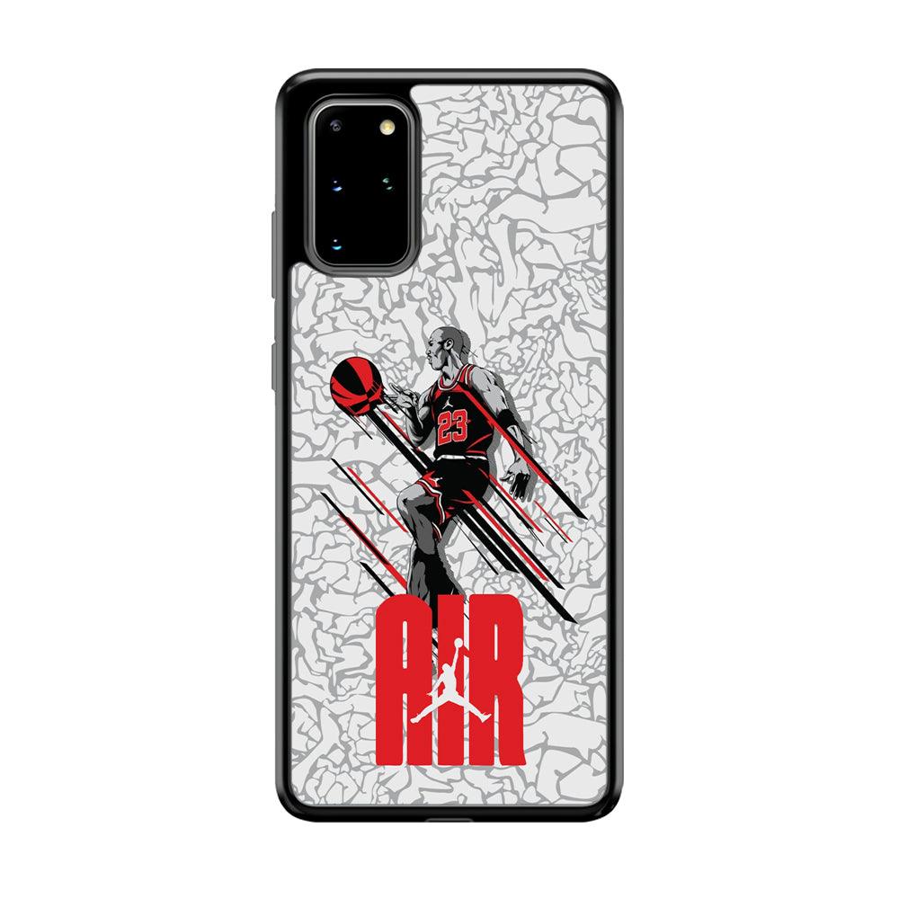 Air Jordan The Jumpingman Samsung Galaxy S20 Plus Case-Rubber Black (2D Case)-Oxvistore