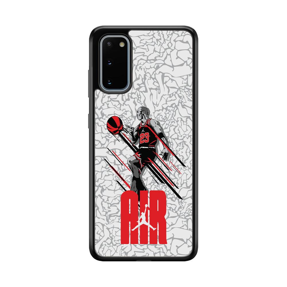Air Jordan The Jumpingman Samsung Galaxy S20 Case-Rubber Black (2D Case)-Oxvistore