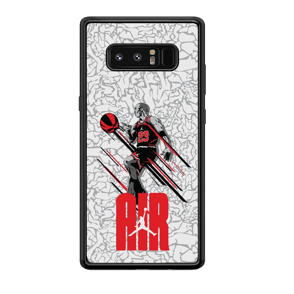Air Jordan The Jumpingman Samsung Galaxy Note 8 Case-Rubber Black (2D Case)-Oxvistore