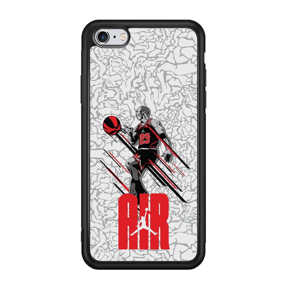 Air Jordan The Jumpingman iPhone 6 Plus | 6s Plus Case-Rubber Black (2D Case)-Oxvistore