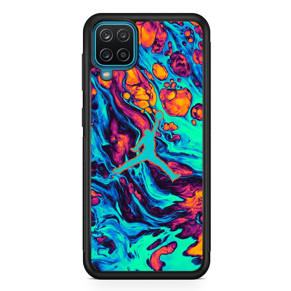 Air Jordan The Winning Stream Samsung Galaxy A12 Case-Rubber Black (2D Case)-Oxvistore
