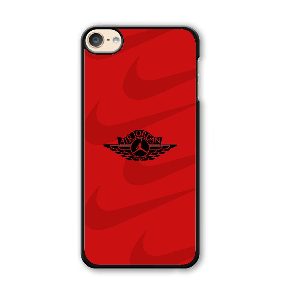 Air Jordan x Nike Black Red iPod Touch 6 Case-Plastic Black (2D Case)-Oxvistore