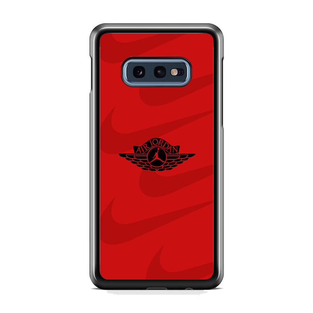 Air Jordan x Nike Black Red Samsung Galaxy S10E Case-Rubber Black (2D Case)-Oxvistore