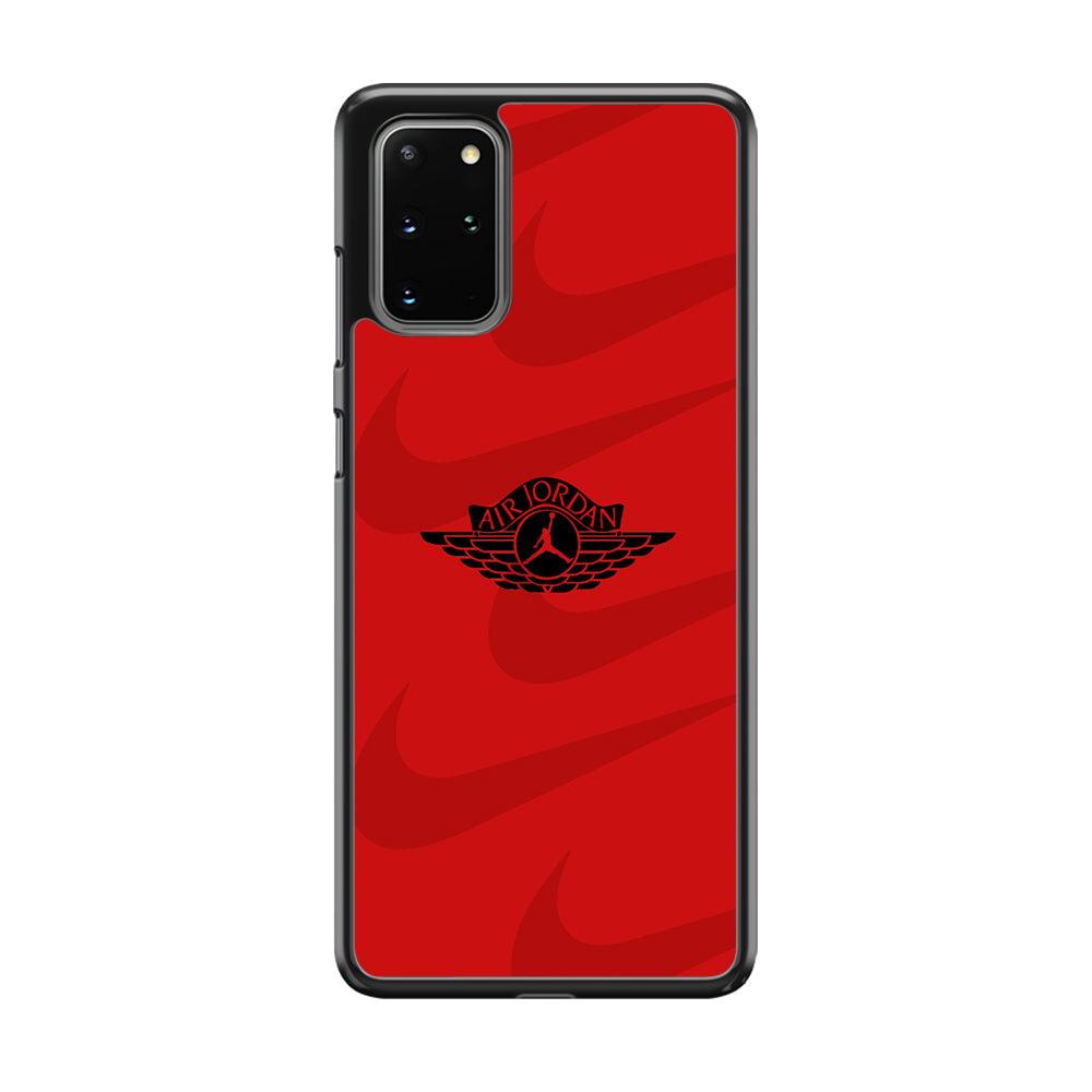 Air Jordan x Nike Black Red Samsung Galaxy S20 Plus Case-Rubber Black (2D Case)-Oxvistore