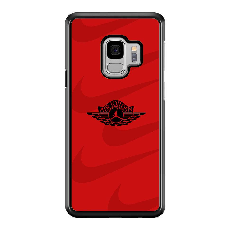 Air Jordan x Nike Black Red Samsung Galaxy S9 Case-Rubber Black (2D Case)-Oxvistore