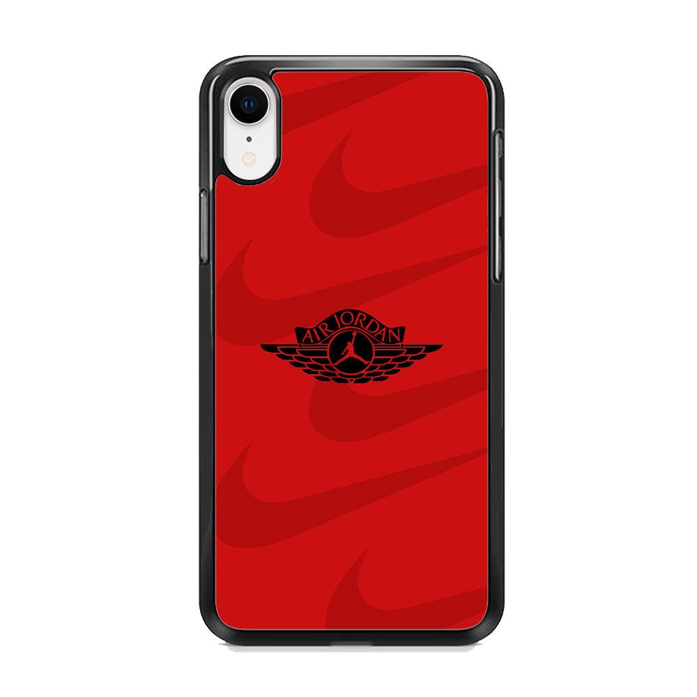 Air Jordan x Nike Black Red iPhone XR Case-Rubber Black (2D Case)-Oxvistore