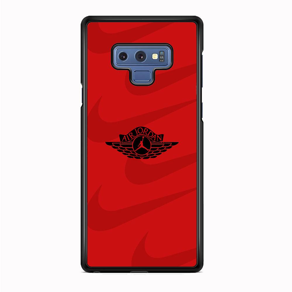 Air Jordan x Nike Black Red Samsung Galaxy Note 9 Case-Rubber Black (2D Case)-Oxvistore