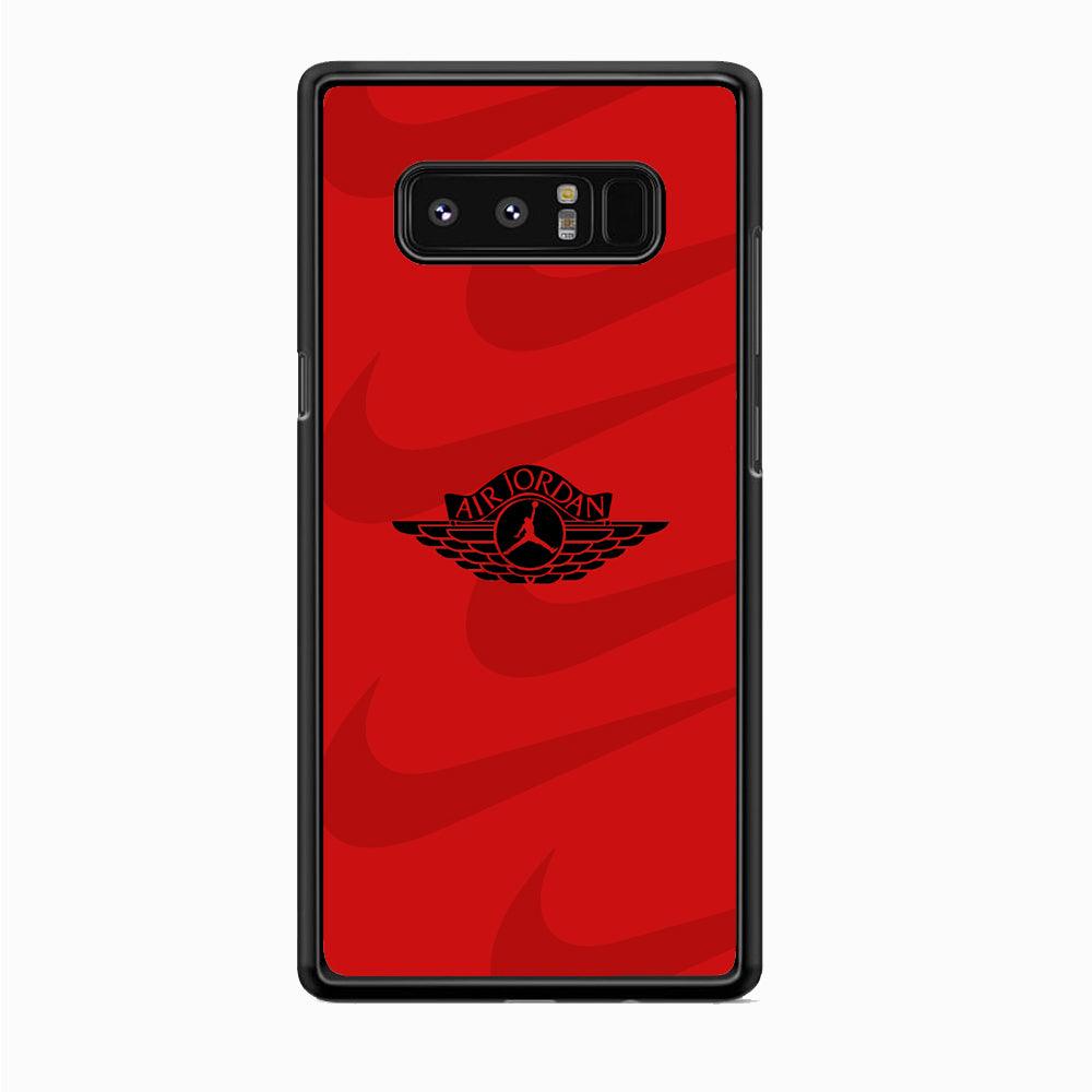 Air Jordan x Nike Black Red Samsung Galaxy Note 8 Case-Rubber Black (2D Case)-Oxvistore