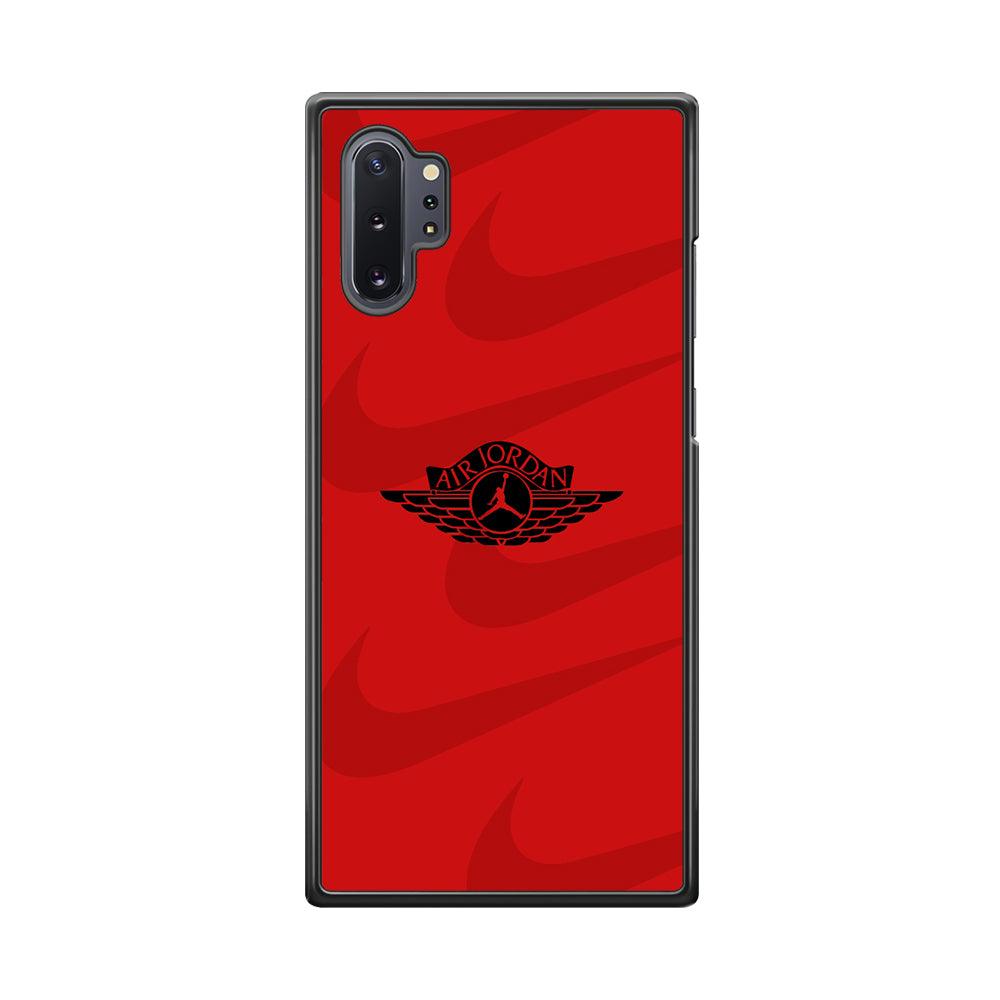 Air Jordan x Nike Black Red Samsung Galaxy Note 10 Plus Case-Rubber Black (2D Case)-Oxvistore