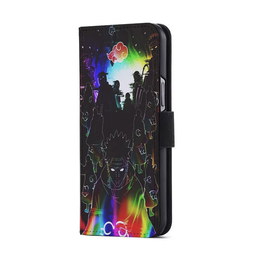 Akatsuki All Members Silhouette Flip Wallet Phone Case-Oxvistore