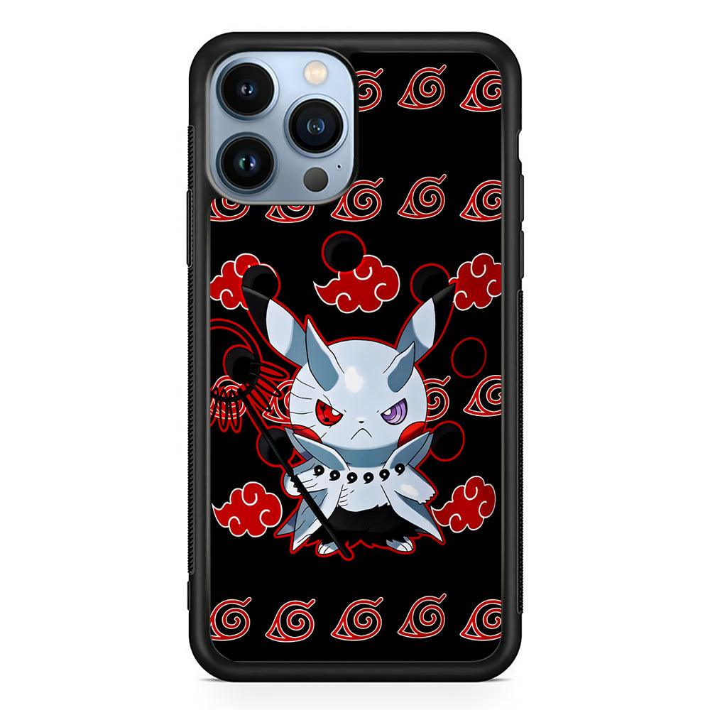 Akatsuki Pikachu Pokemon 2D Rubber Phone Case-Black-Oxvistore