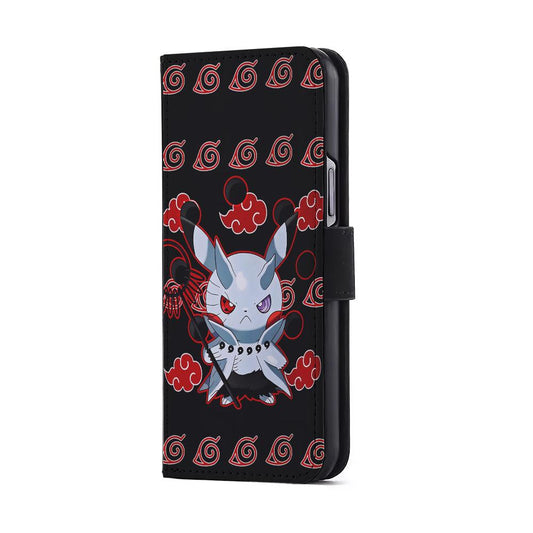 Akatsuki Pikachu Pokemon Flip Wallet Phone Case-Oxvistore