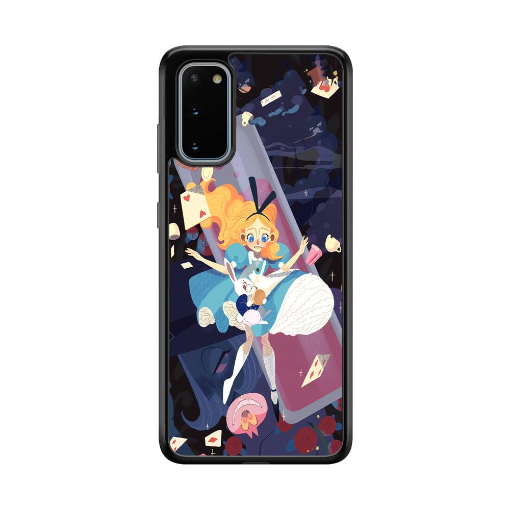 Alice in Wonderland Flying Down Samsung Galaxy S20 Case-Rubber Black (2D Case)-Oxvistore