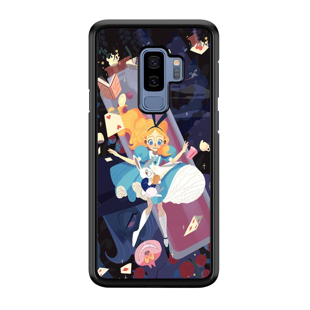 Alice in Wonderland Flying Down Samsung Galaxy S9 Plus Case-Rubber Black (2D Case)-Oxvistore