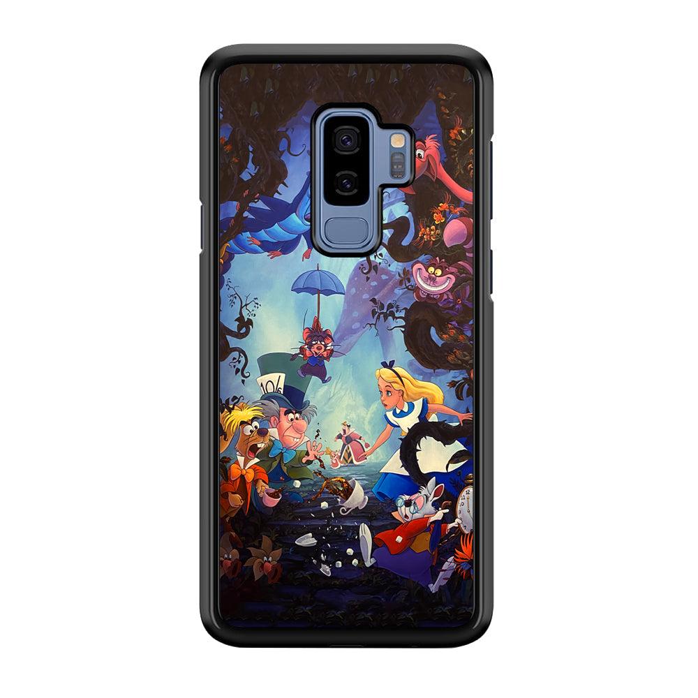 Alice in Wonderland Spilled Tea Samsung Galaxy S9 Plus Case-Rubber Black (2D Case)-Oxvistore