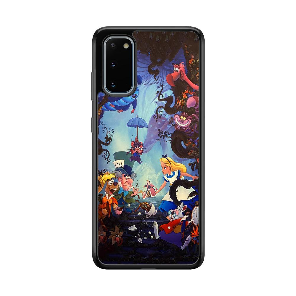 Alice in Wonderland Spilled Tea Samsung Galaxy S20 Case-Rubber Black (2D Case)-Oxvistore