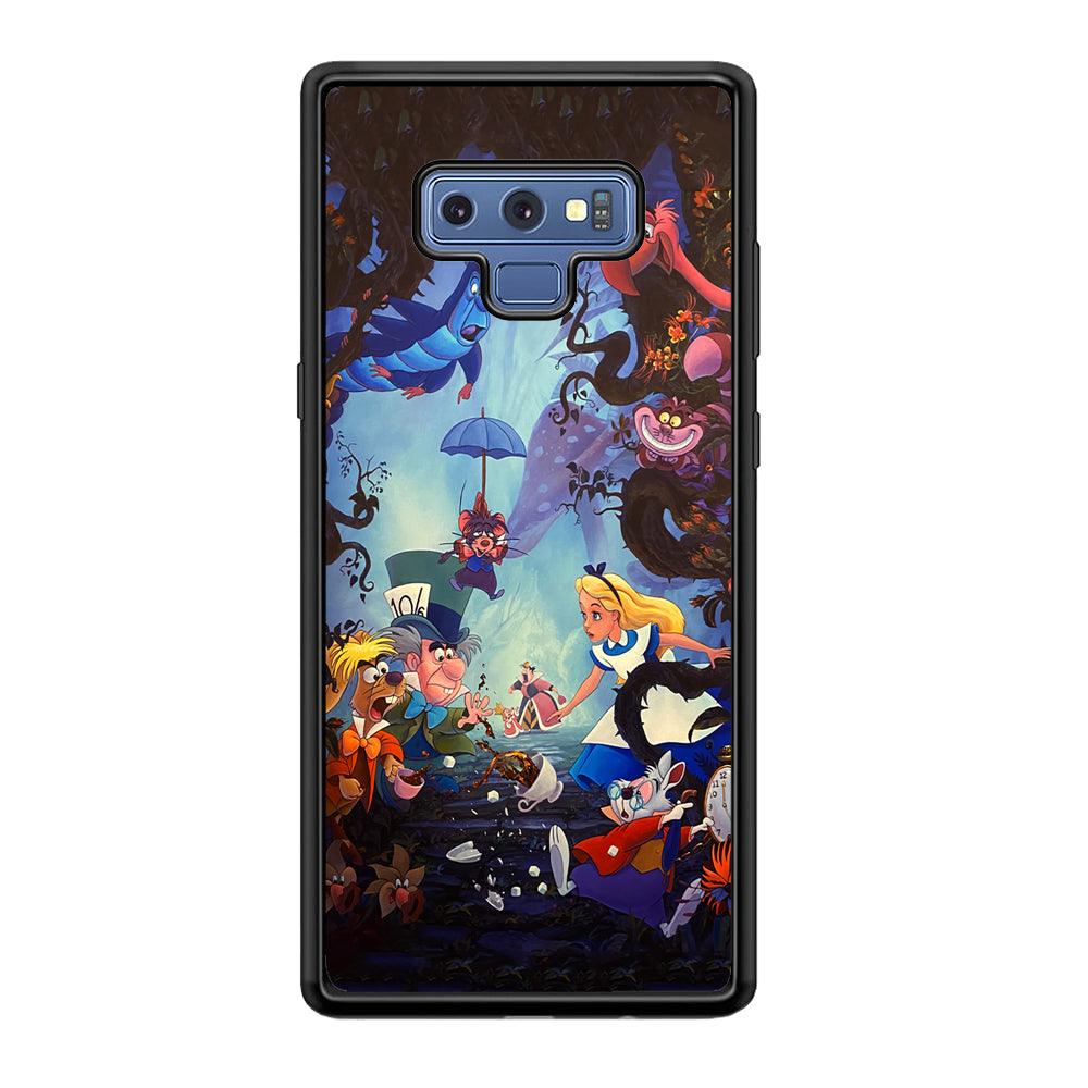 Alice in Wonderland Spilled Tea Samsung Galaxy Note 9 Case-Rubber Black (2D Case)-Oxvistore